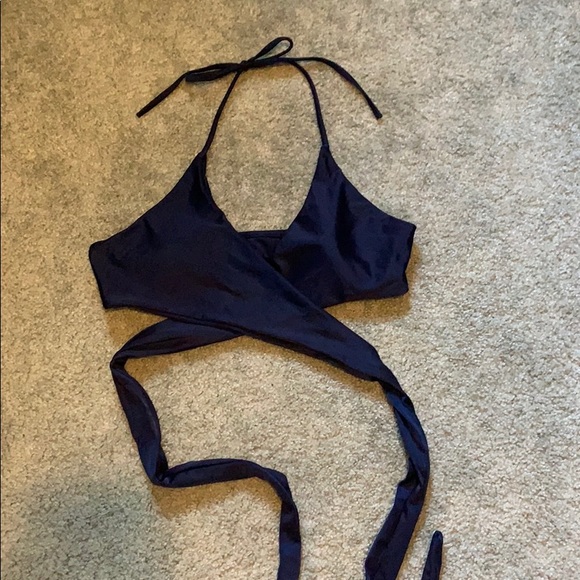 Blue Flower Wrap Bikini - Picture 2 of 3